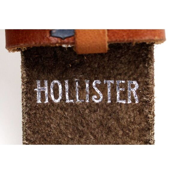 Hollister BROWN GENUINE LEATHER 1 7/8"Wd STUDDED CASUAL WOMEN'S BELT Sz M(B79 - Picture 9 of 12